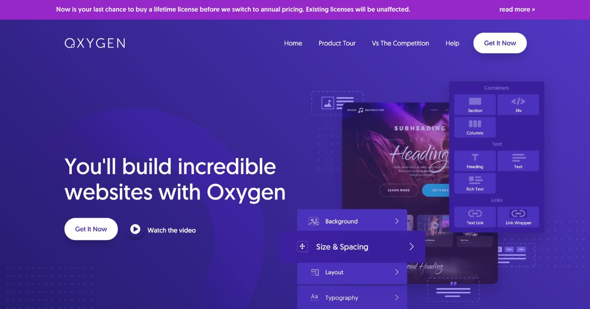 OxygenBuilder : Créez des sites web incroyables en toute simplicité !