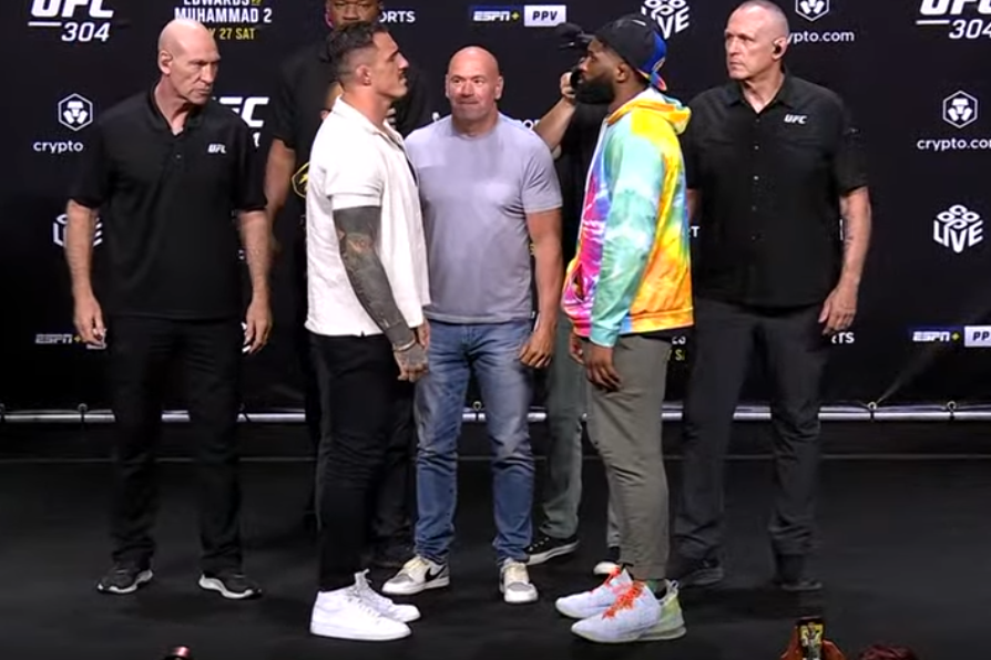 Vidéo UFC 304 : Tom Aspinall et Curtis Blaydes s’affrontent en face-à-face avant de sceller leur rivalité par une poignée de main !