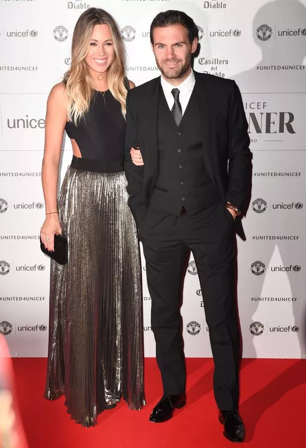 Juan Mata et Evelina Kamph sur le tapis rouge