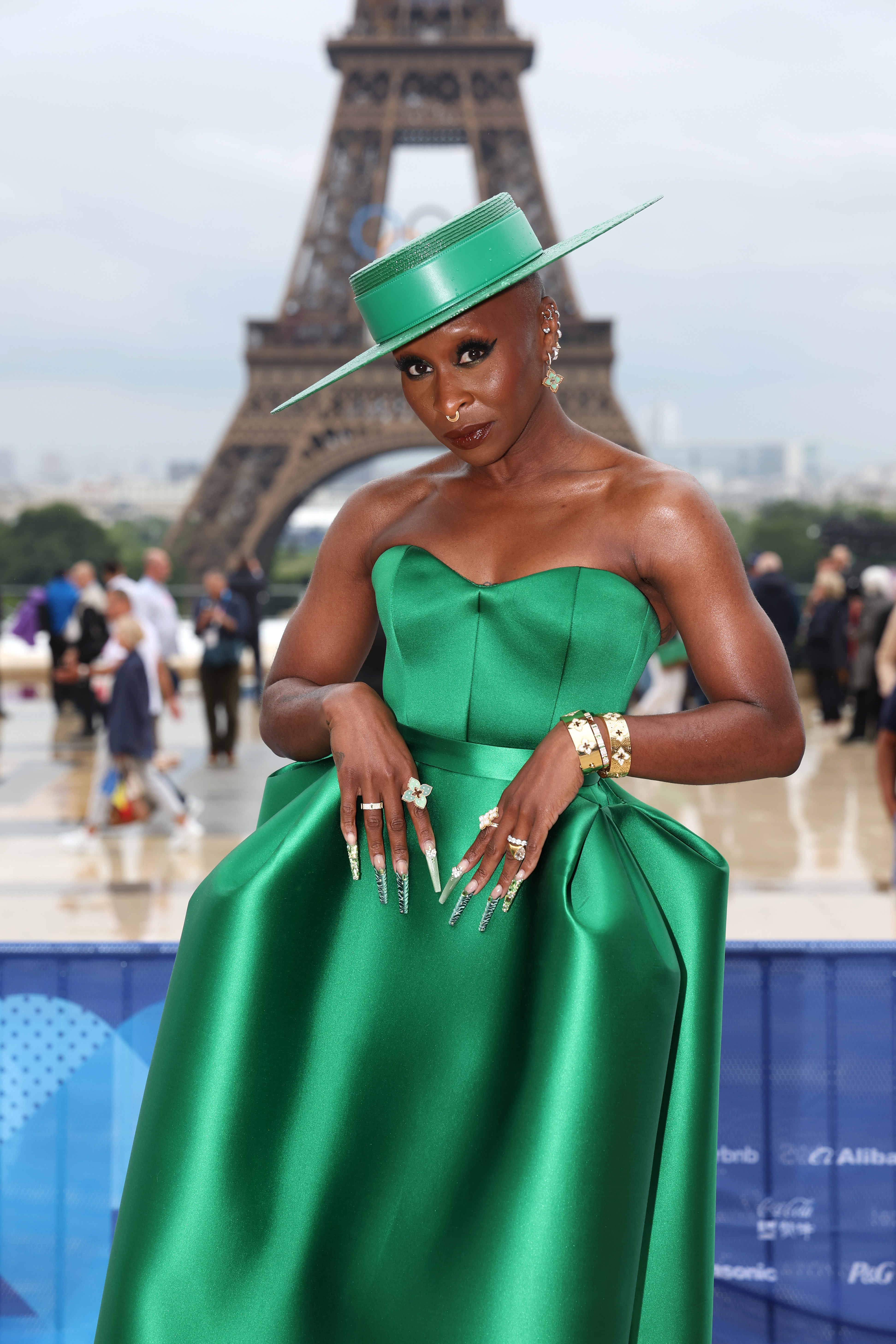 Cynthia Erivo sur le tapis rouge avant la cérémonie d'ouverture des Jeux Olympiques de Paris 2024