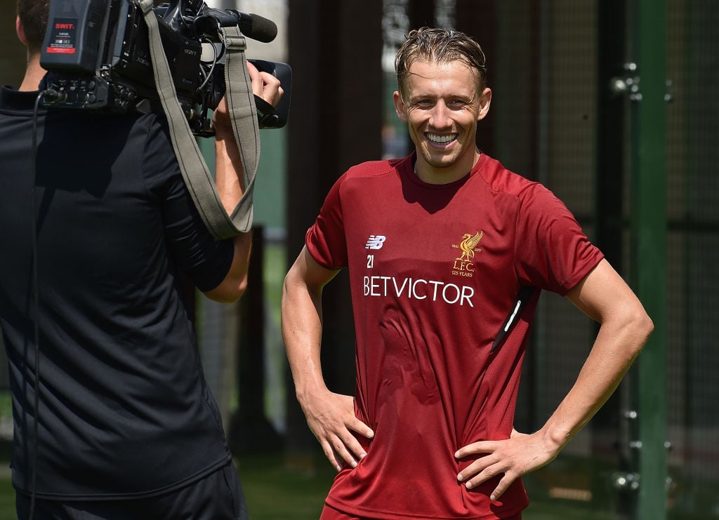 Lucas Leiva lors d'une séance d'entraînement à Melwood le 6 juillet 2017 à Liverpool.