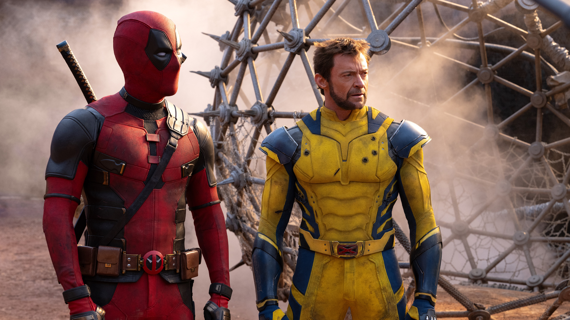 Capture d'écran de Deadpool et Wolverine regardant quelque chose hors écran