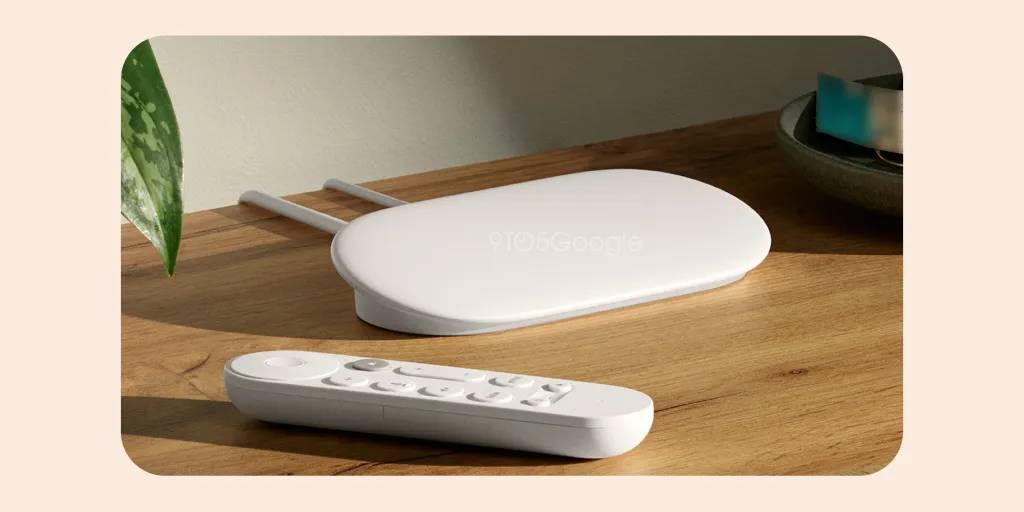 Image divulguée du nouvel appareil Google TV Streamer avec télécommande redessinée