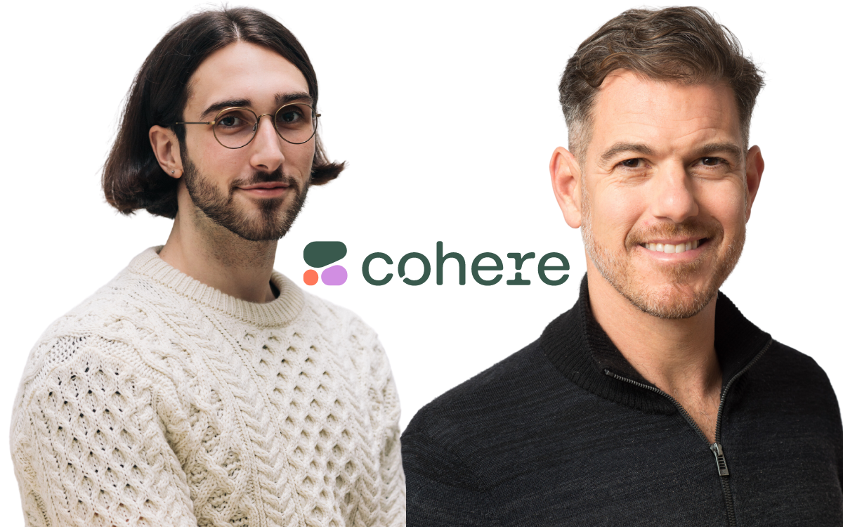 Cohere co-founder and CEO Aidan Gomez, and Martin Kon, president