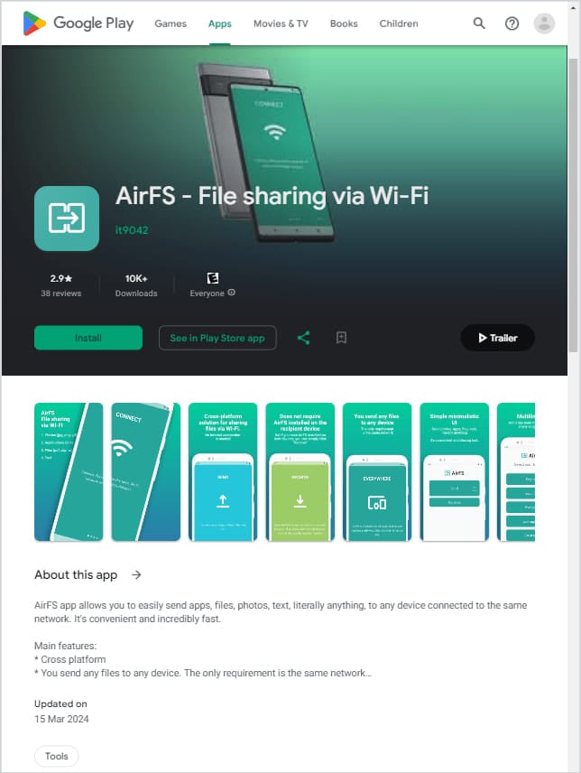 AirFS sur Google Play