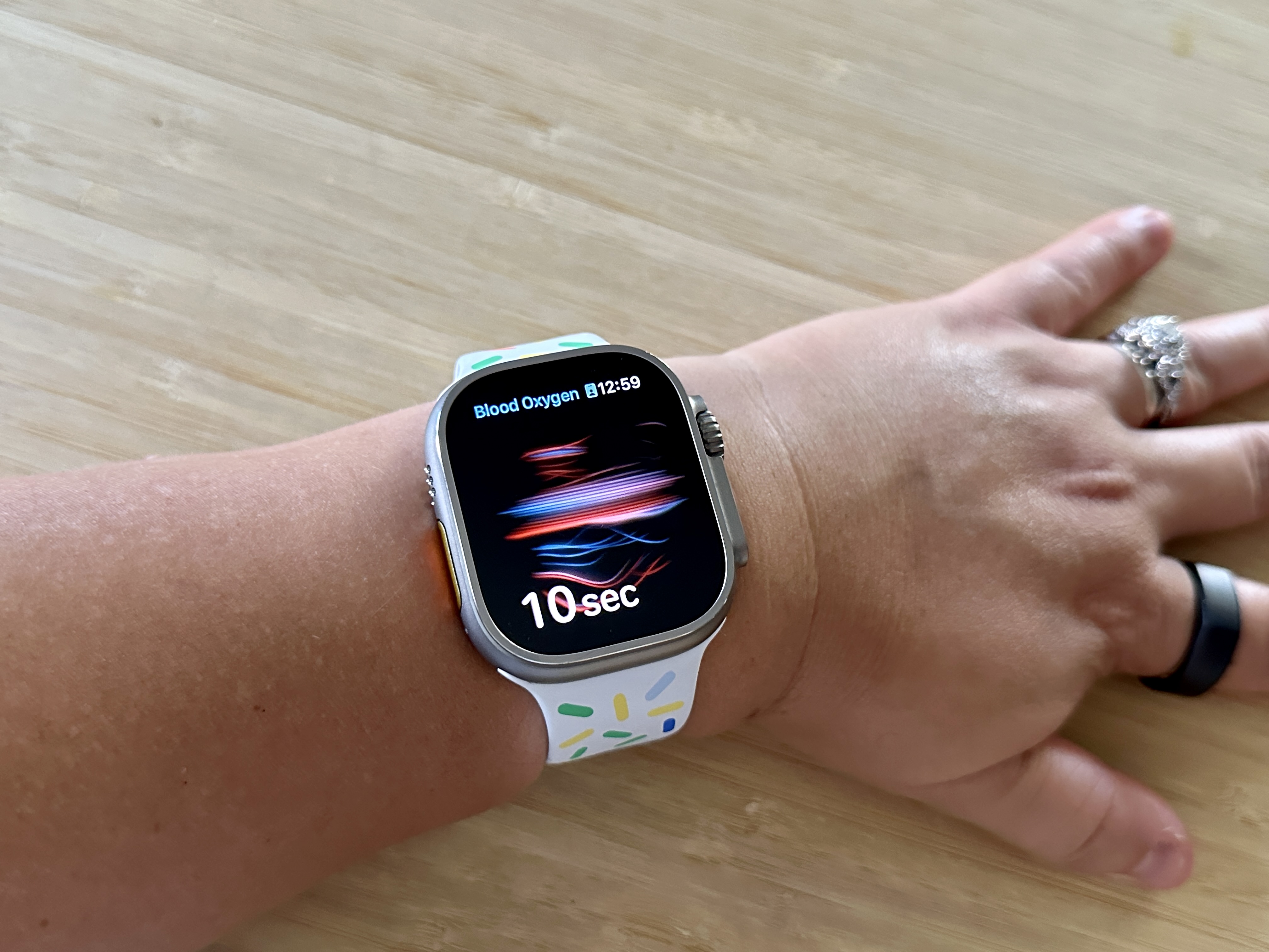 Mesure du taux d'oxygène dans le sang avec l'Apple Watch Ultra.