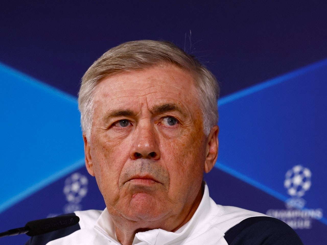 Carlo Ancelotti lors de la conférence de presse le 7 mai 2024