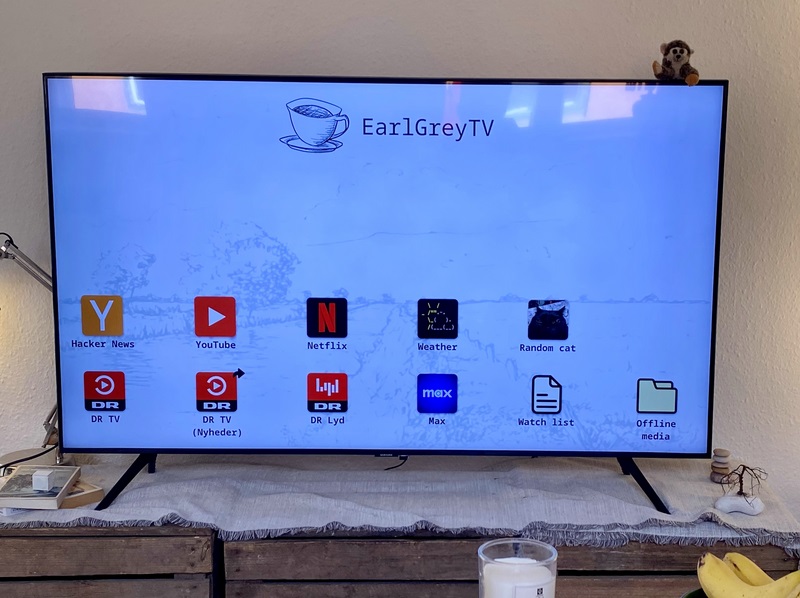 écran d'accueil de la TV intelligente EarlGrey