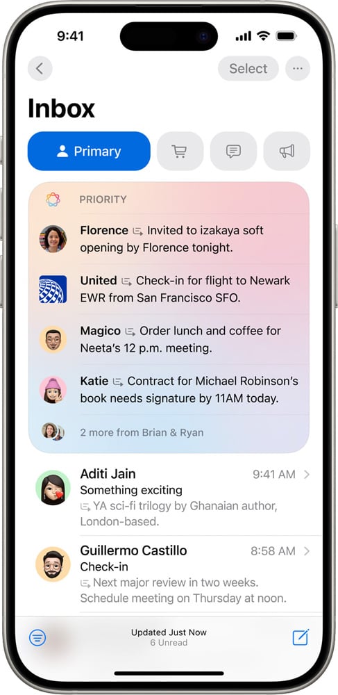 Messages Prioritaires d'Apple Intelligence