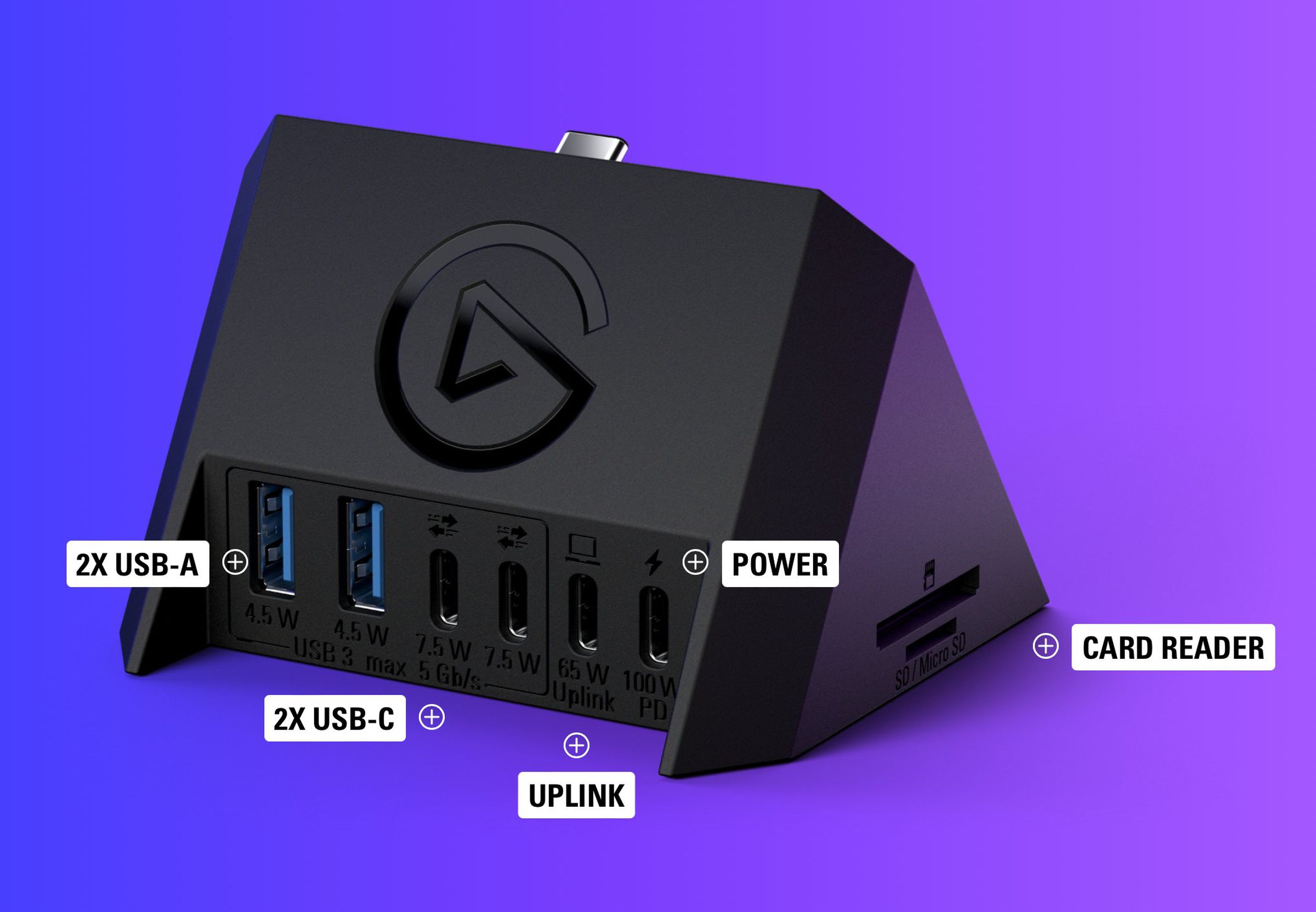 Le hub ‌USB d'Elgato ⁤pour le Stream Deck Plus.