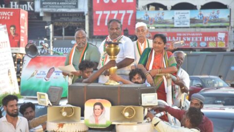 La Yatra Amar Jyoti de Rajiv Gandhi fait son entrée en Telangana !