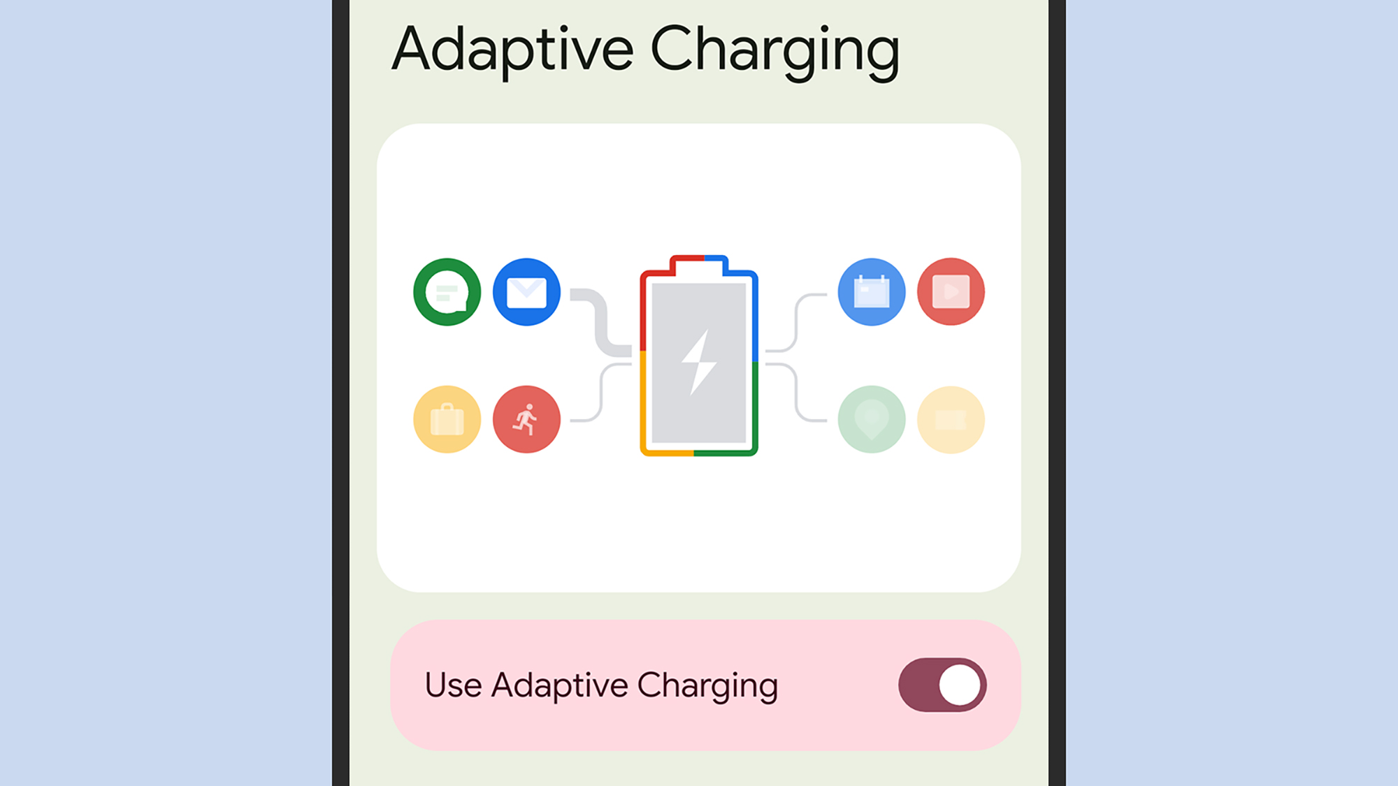 capture d'écran de la gestion de la batterie