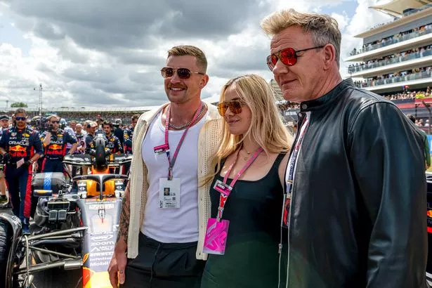 Adam Peaty et Gordon Ramsay avant le British Grand Prix à Silverstone en 2023