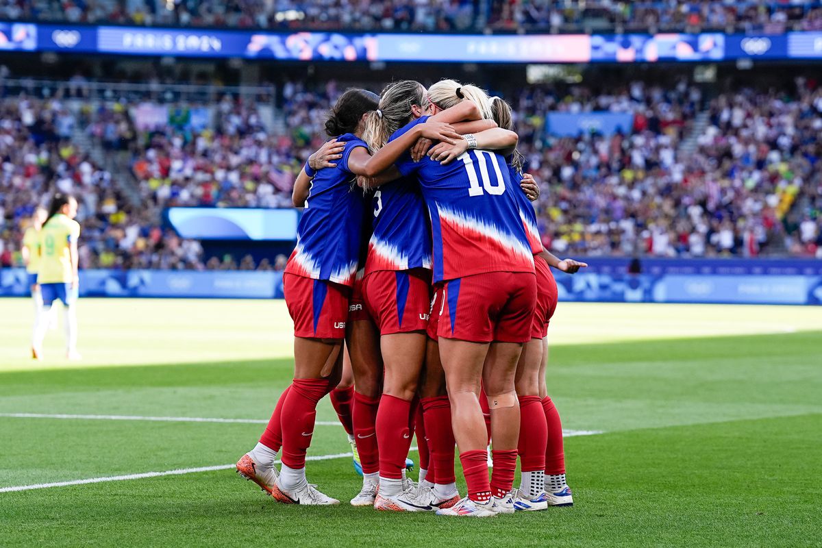 Match de football féminin : États-Unis contre Brésil - Finale des Jeux Olympiques de Paris 2024