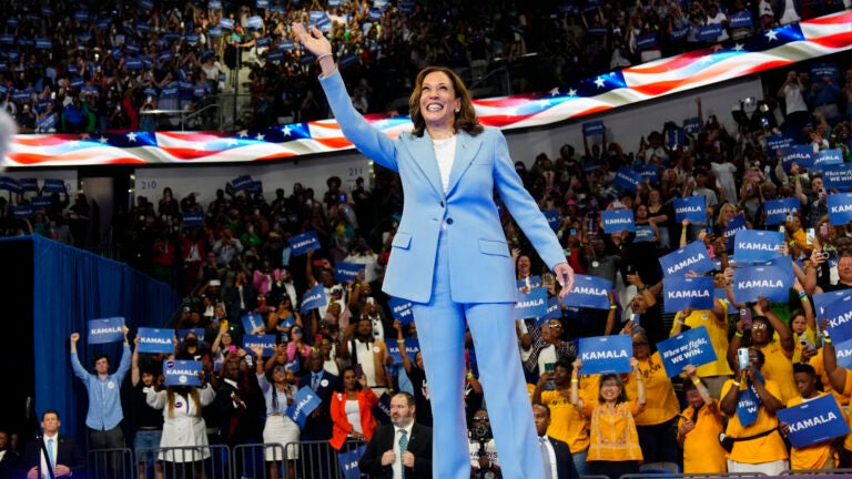 Kamala Harris lors d'un rassemblement de campagne.