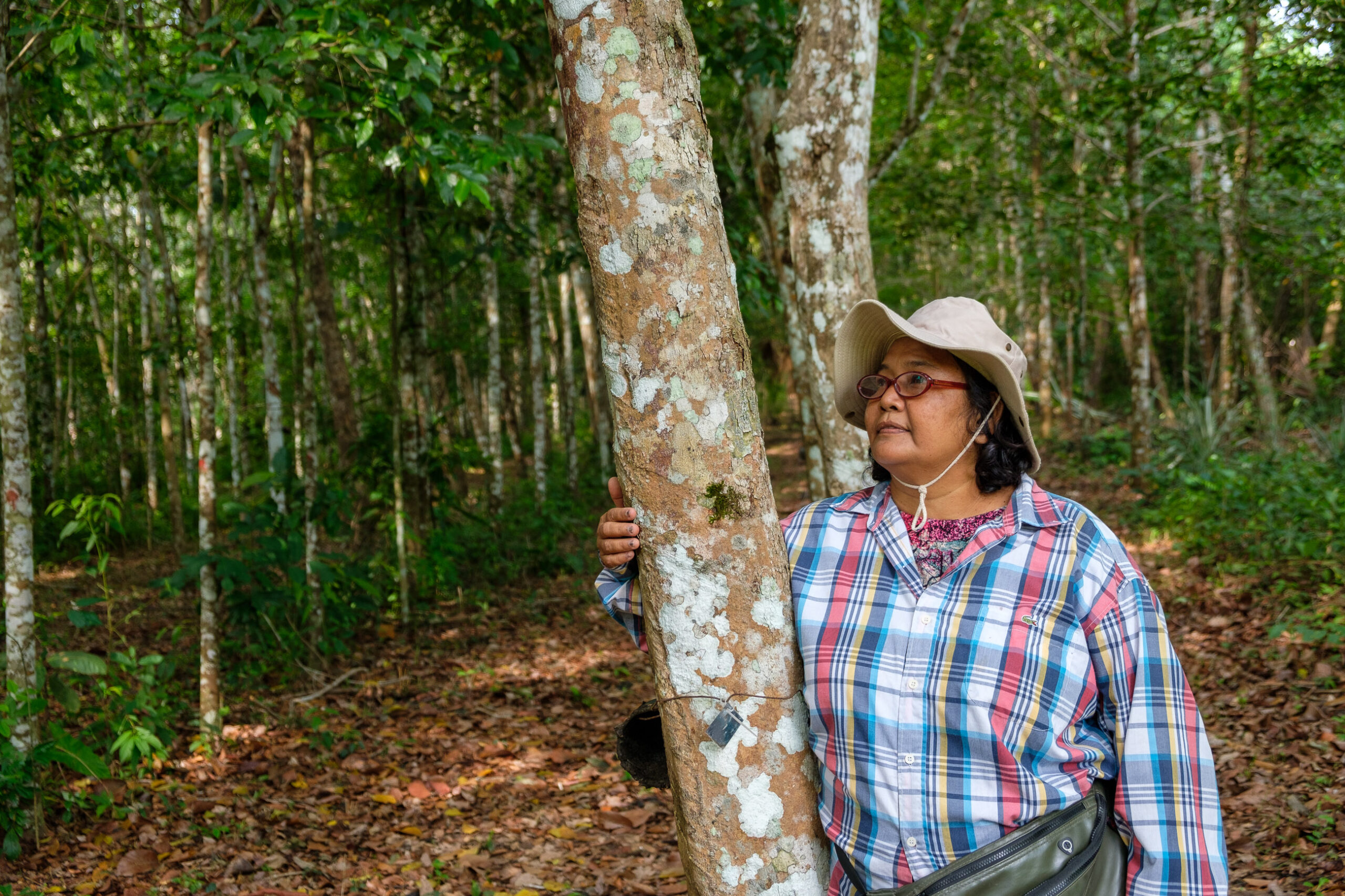 Agricultrice de caoutchouc en Thaïlande