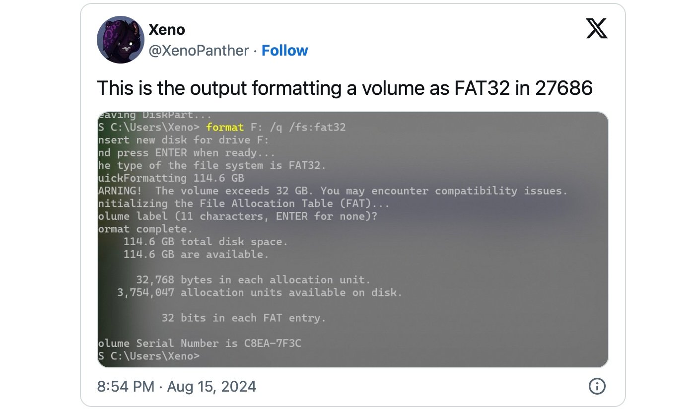 technologie FAT32 formatting