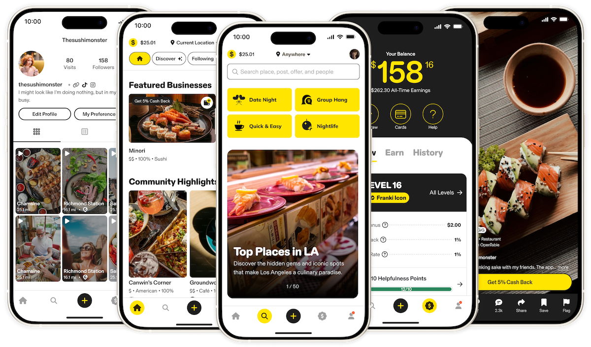 technologie ​L'application de Franki vous récompense‌ pour vos critiques vidéo de restaurants locaux