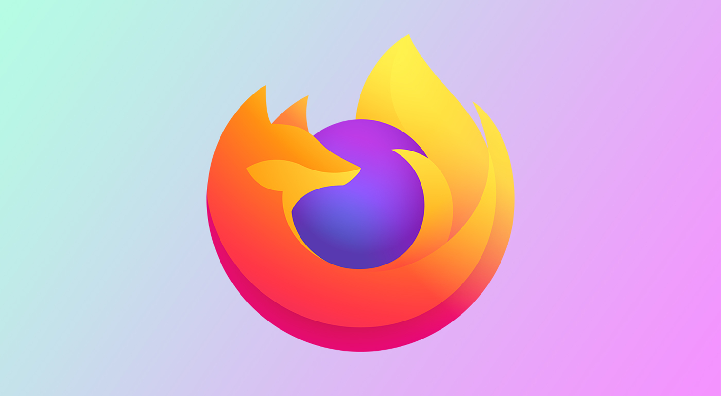 Logo de Firefox sur un fond multicolore