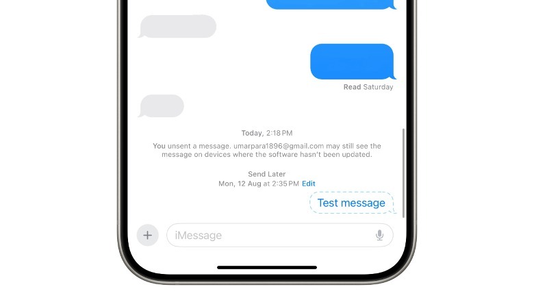 Message programmé dans Apple Messages