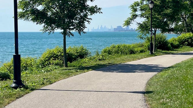 Vue de Chicago depuis le nouveau complexe sportif de Northwestern