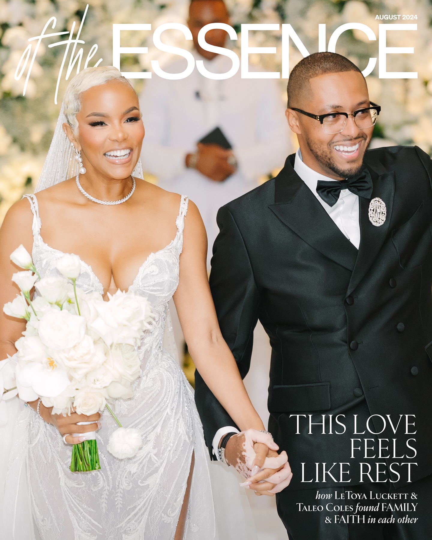 LeToya Luckett et Taleo Coles le jour de leur mariage.