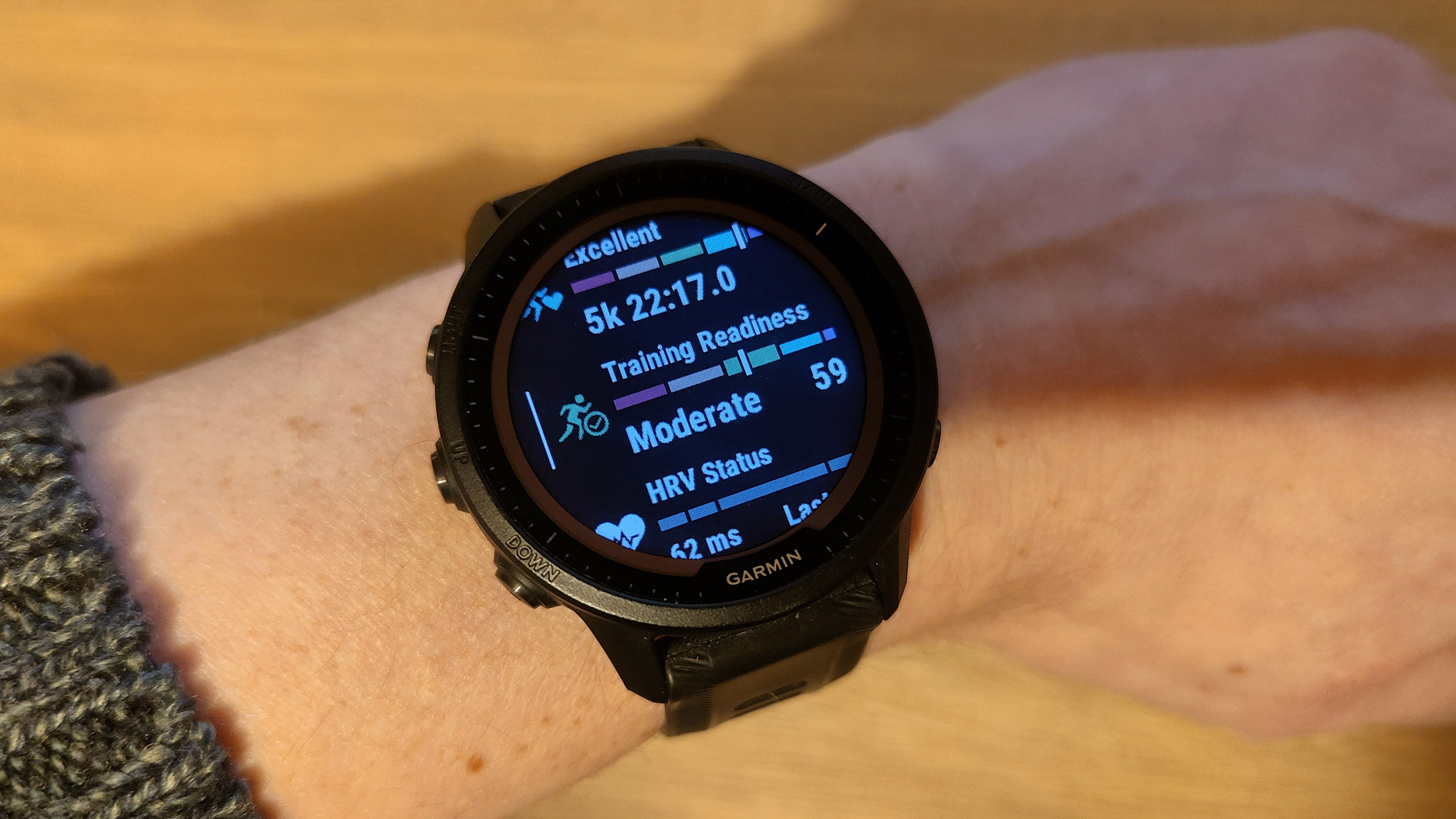 technologie Garmin Forerunner 955 affichant le score de préparation à l'entraînement