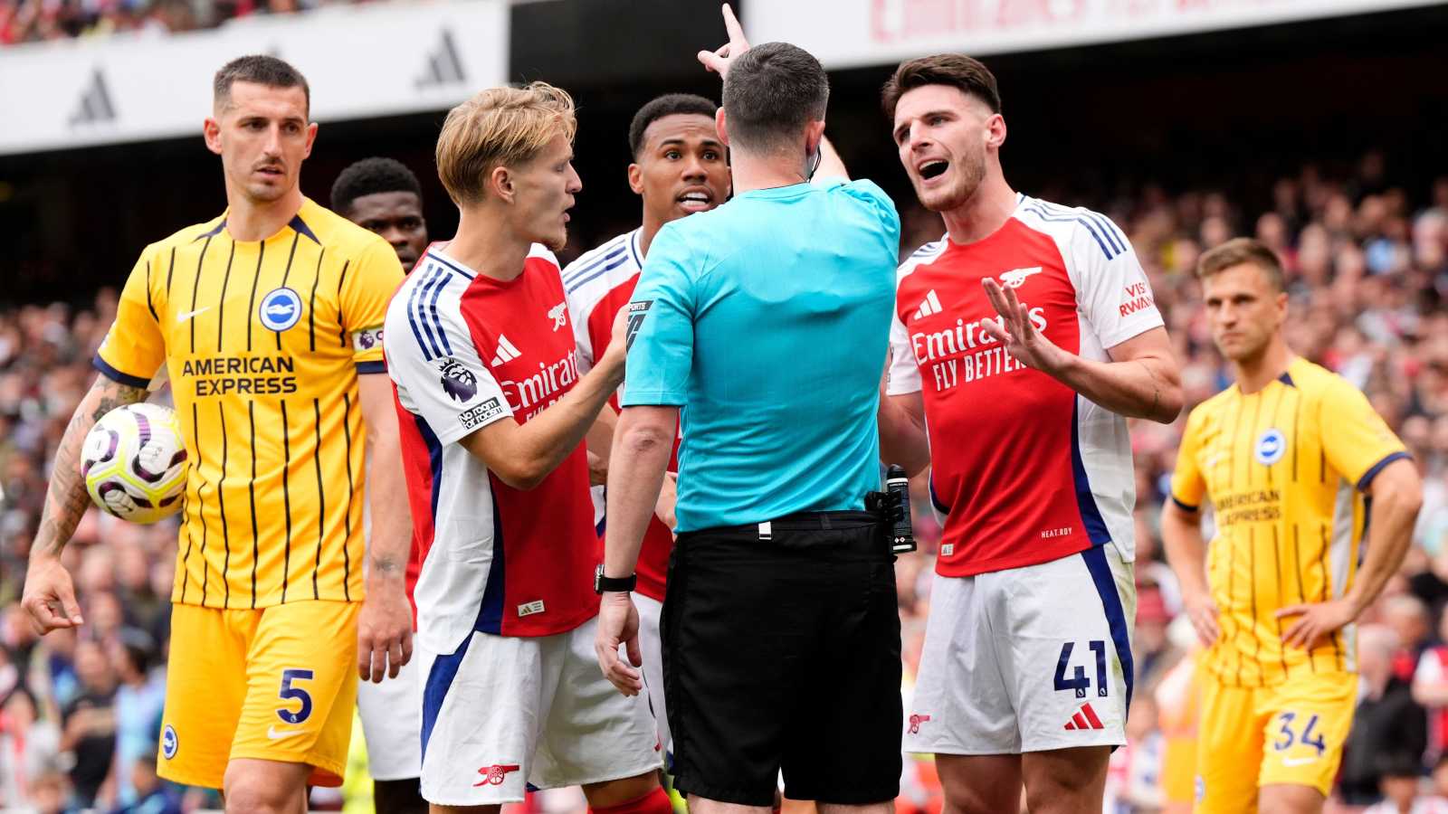 Arsenal fans scream for consistency after Rice red as Arteta’s bus wobbles through Brighton test