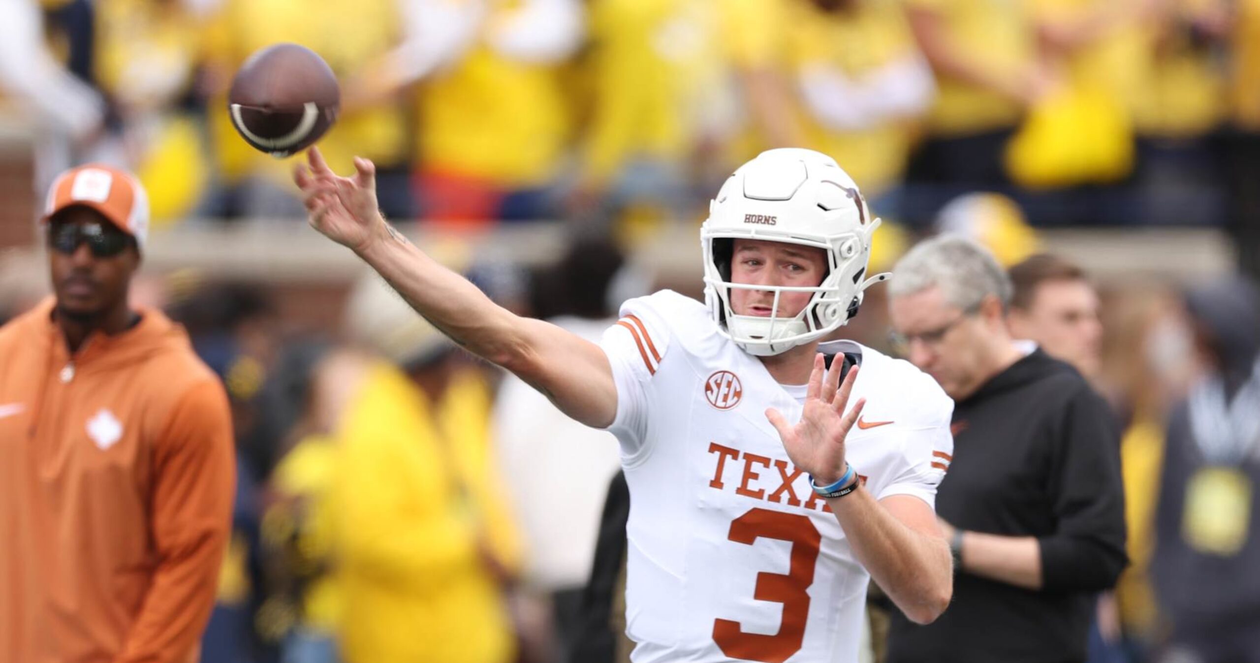 Video: Texas Plants Flag on Michigan Logo; Quinn Ewers Celebrates in Photo After Win