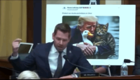 Eric Swalwell roasts Jim Jordan for posting pics of Donald Trump saving pets from immigrants