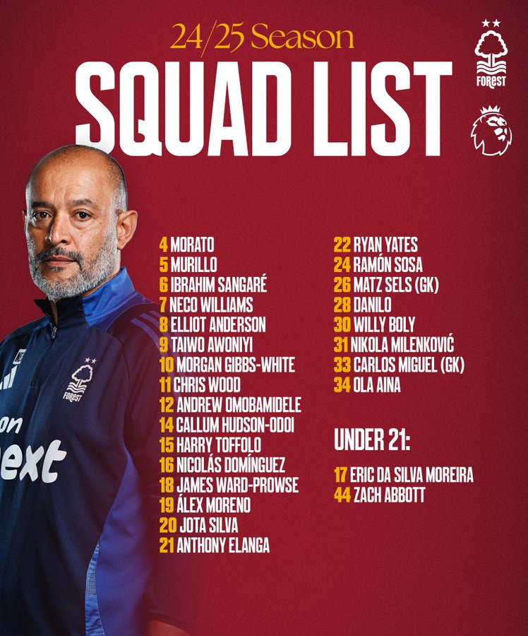 sport Liste de l'équipe NFFC