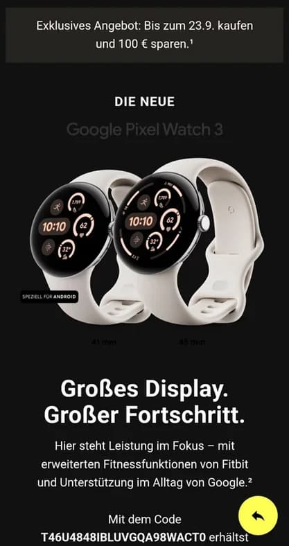 technologie Pixel Watch 3 code