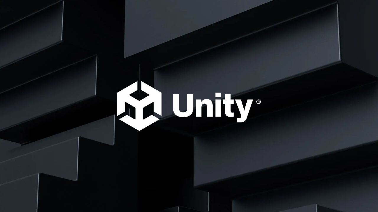 Logo de Unity sur un fond stylisé Logo de Unity sur un fond stylisé