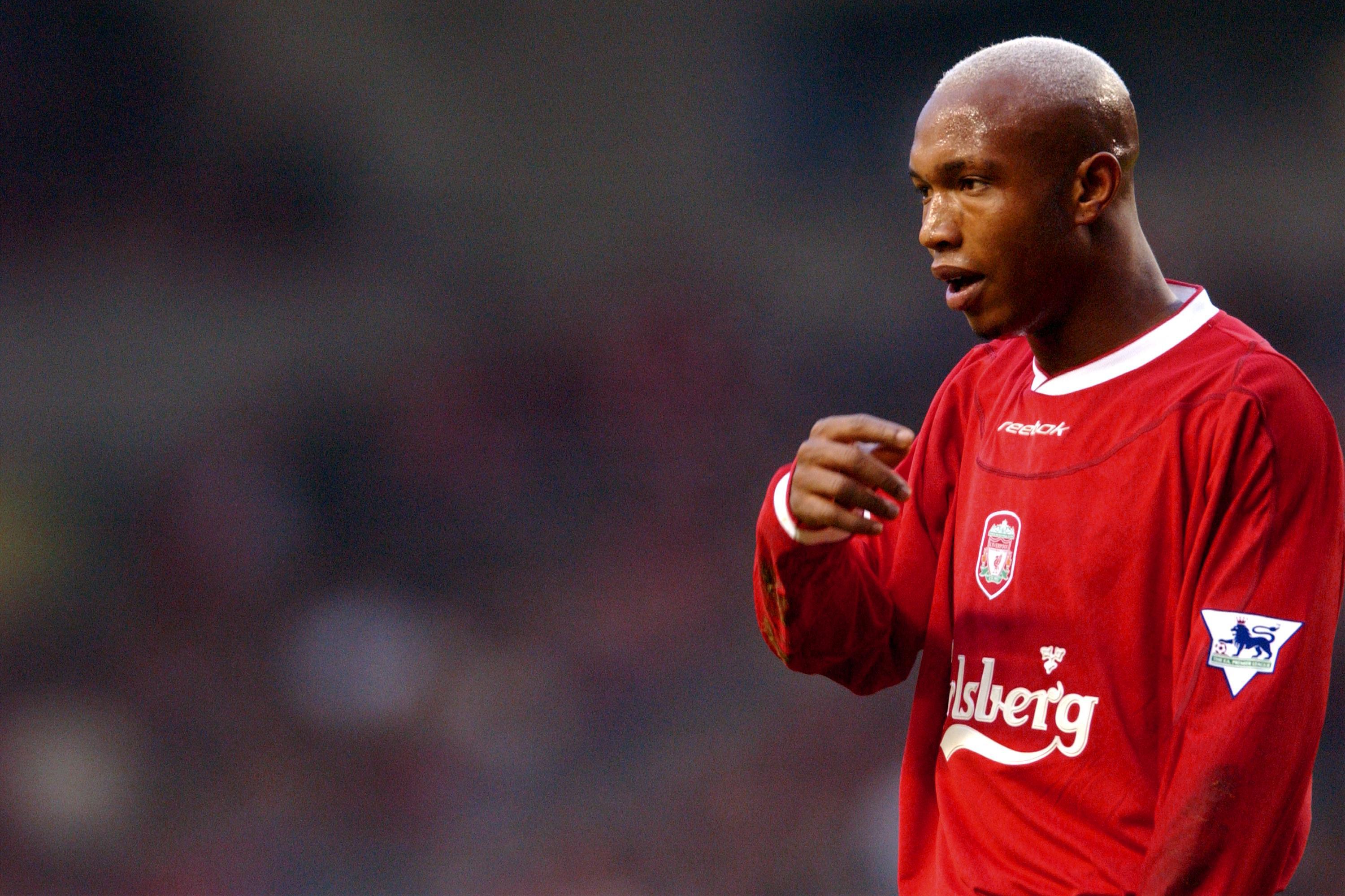 El Hadji Diouf en action pour Liverpool, novembre 2002