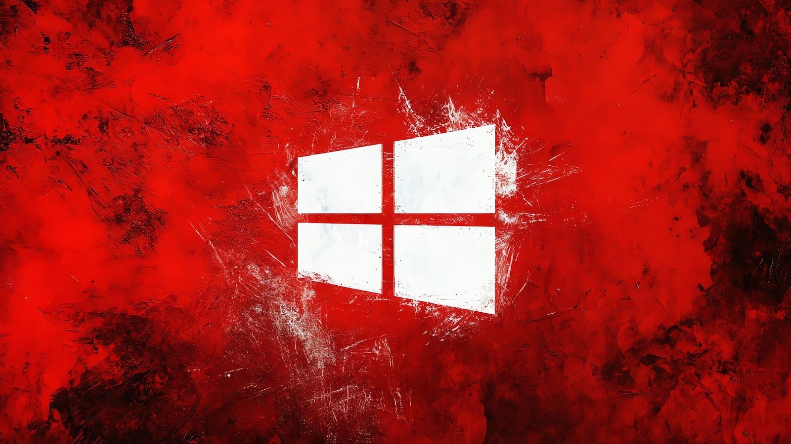 logo Windows sur fond rouge