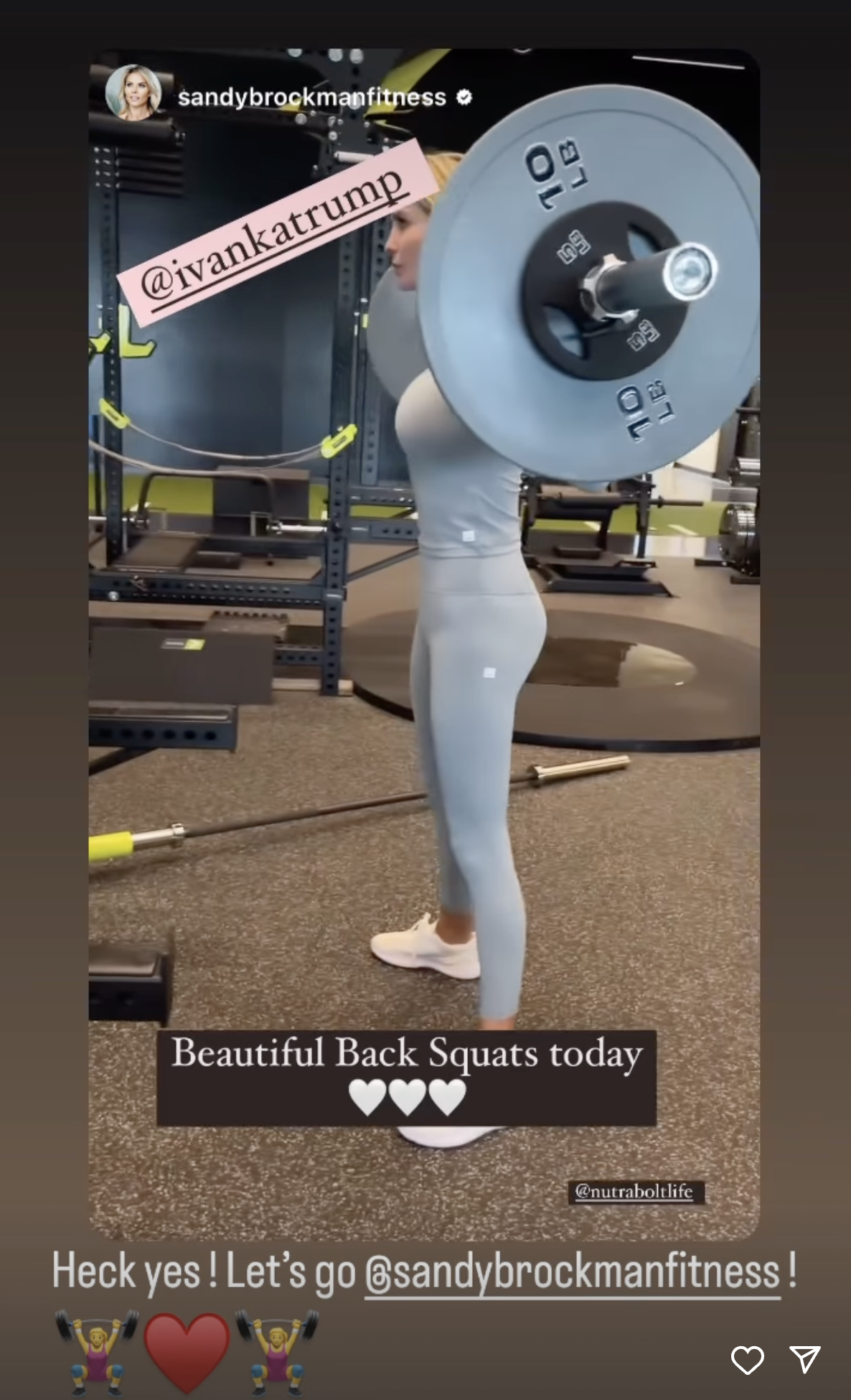 Ivanka Trump lors de son entraînement.